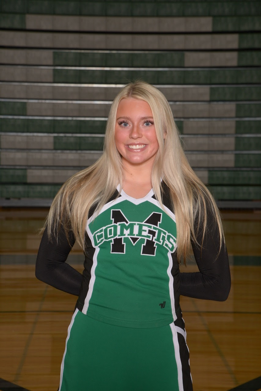 The Senour-Flaherty Insurance Company proudly recognizes NORA MCDONALD as the Mason Winter Athlete of the Week, a sophomore for the Mason Winter Cheer Team.